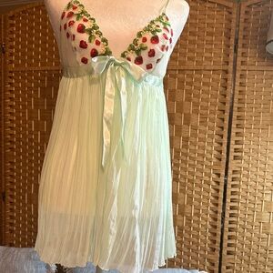 Embroidered Strawberry Babydoll Nightgown Victoria’s Secret